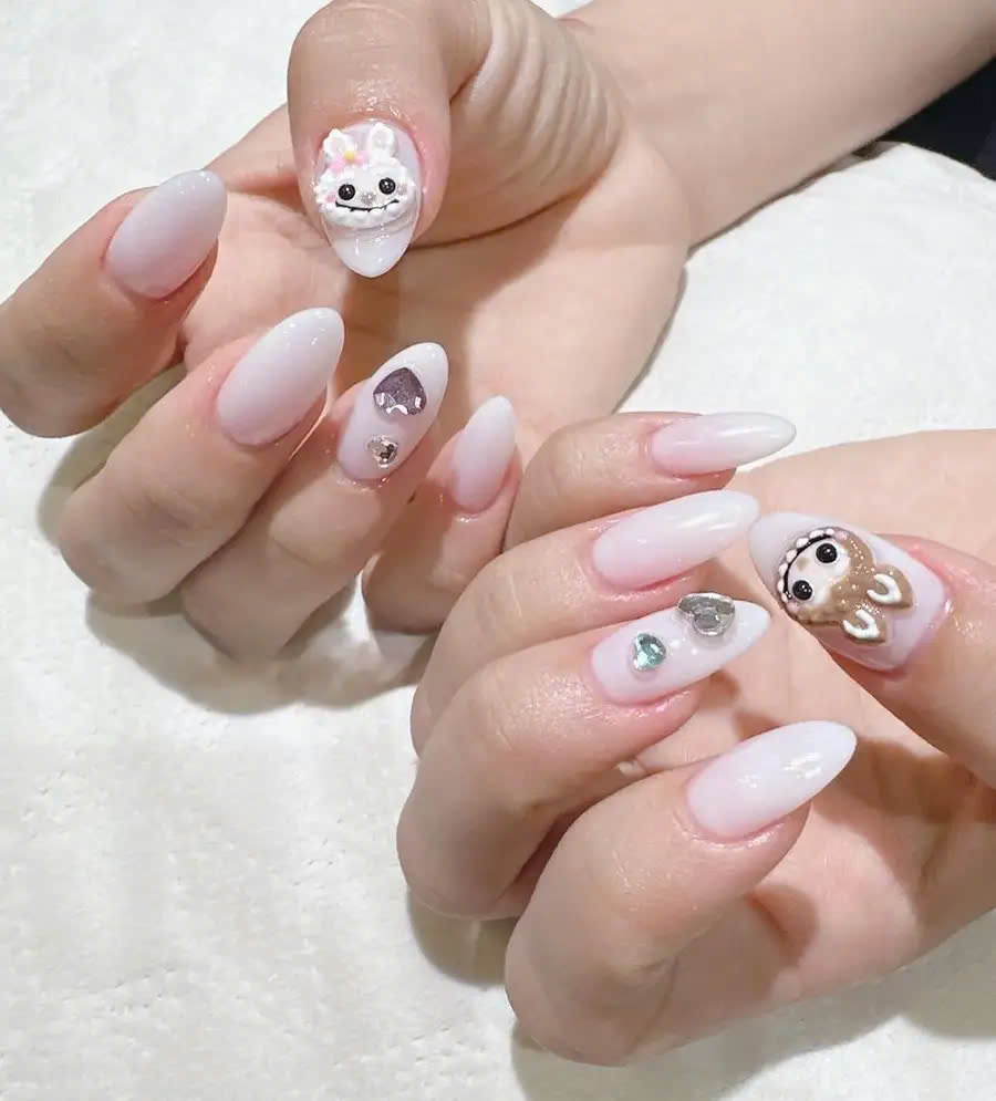 Mẫu móng Labubu đơn giản