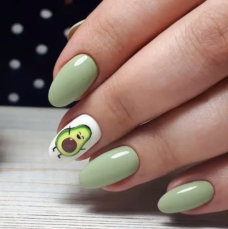 Mẫu nail bơ đơn sắc