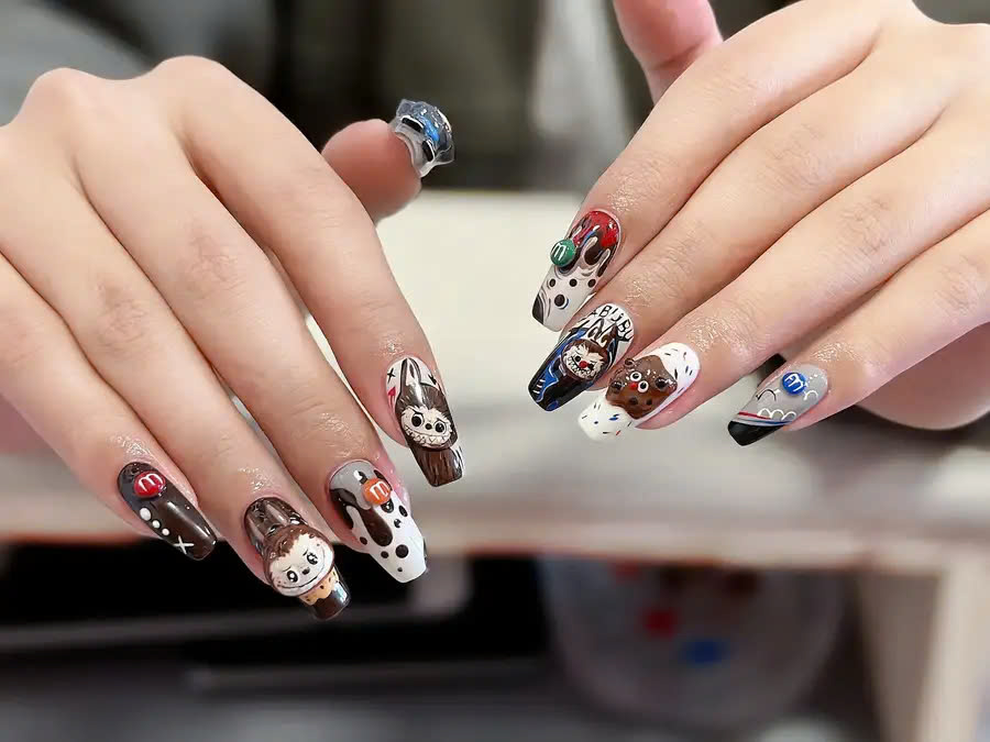 Mẫu nail Labubu